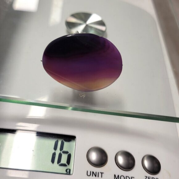 Purple Agate Ring Adjustable Band Handmade Semi Precious Ring - Picture 11 of 12